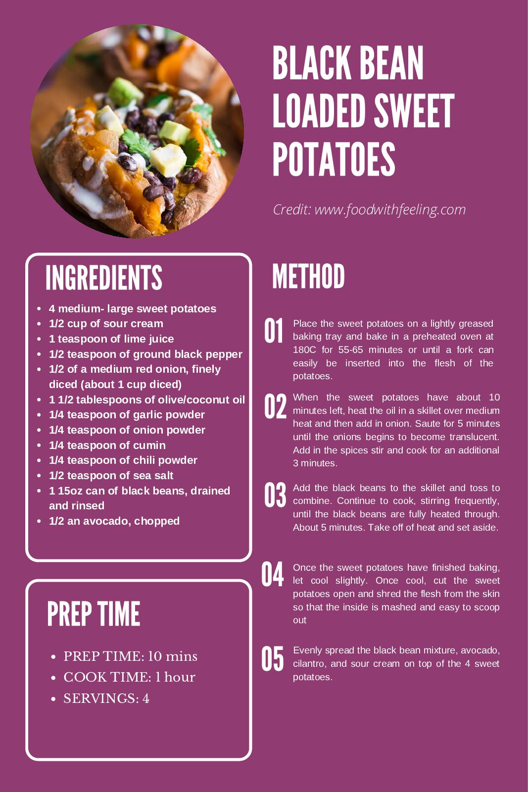 Black Bean loaded Sweet Potatoes