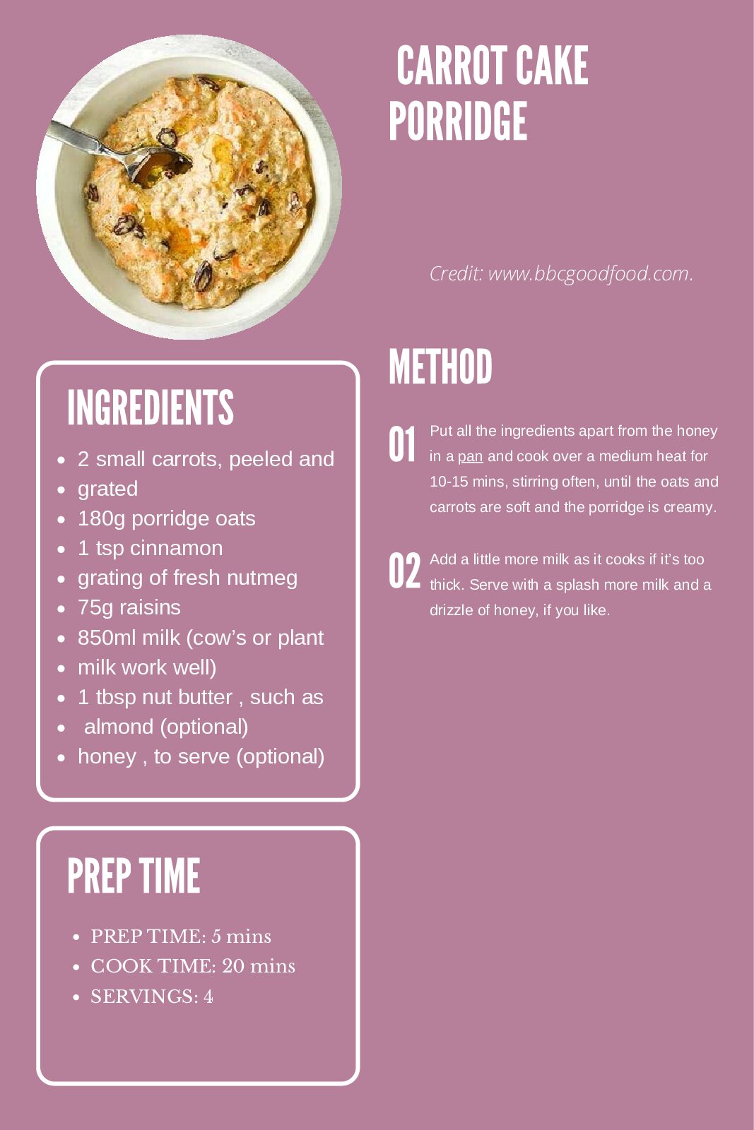 Carrot Cake Porridge